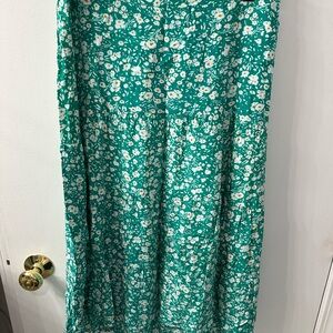 Green Maxi A-Line Skirt for Casual Wear